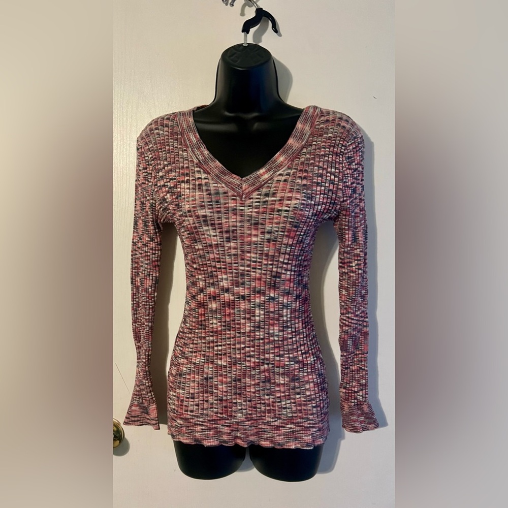 Pink Rose V-neck sweater